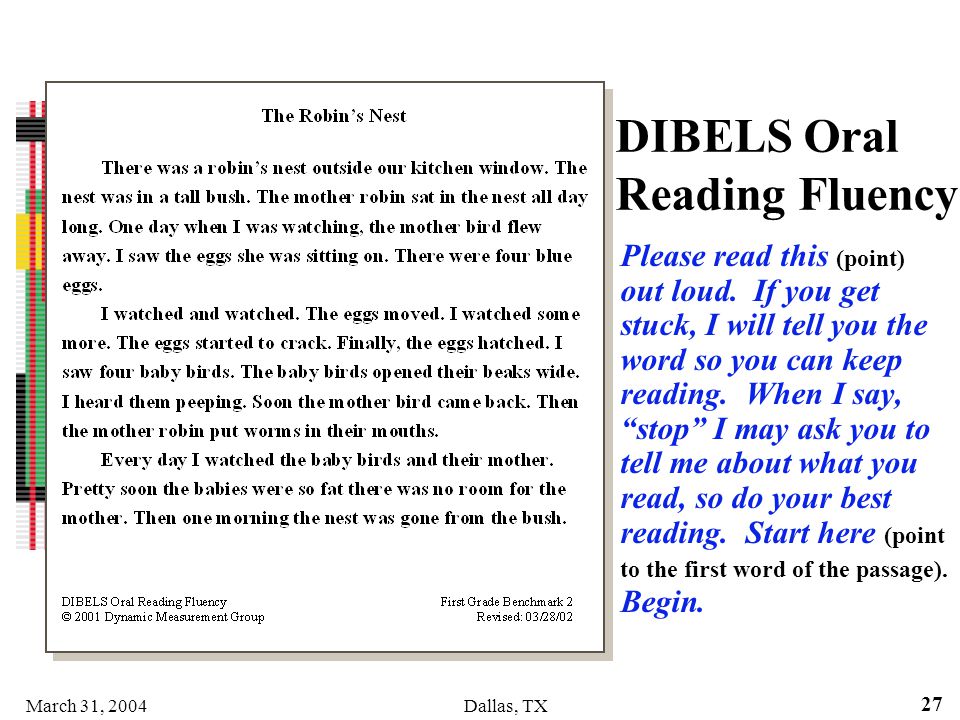 Dibels Oral Reading 28
