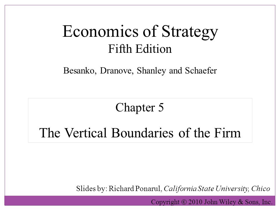 Besanko Economics Of Strategy Ppt