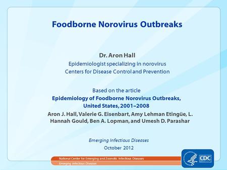 Foodborne Norovirus Outbreaks