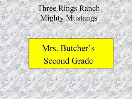 Three Rings Ranch Mighty Mustangs Mrs. Butcher’s Second Grade.