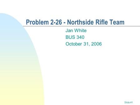Problem Northside Rifle Team