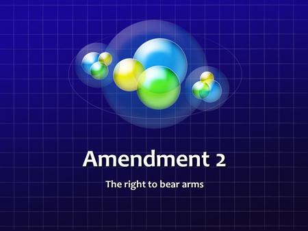 Amendment 2 The right to bear arms. This amendment was created December 15 1791 along with the rest of the Bill of Rights. It was based of the natural.