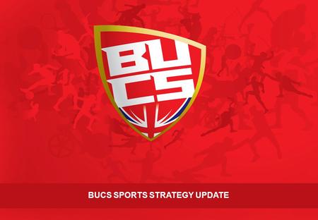 BUCS SPORTS STRATEGY UPDATE. Welcome & introduction - BUCS Strategy review – Karen Rothery Aims of the work on a Strategy for Sport within BUCS – Chris.
