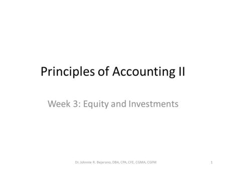 Principles of Accounting II