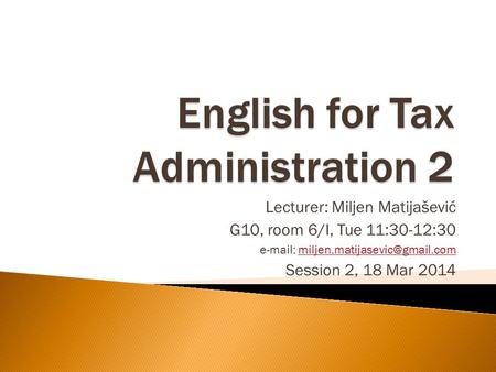English for Tax Administration 2