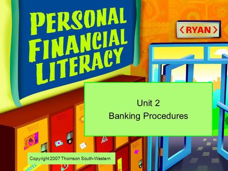 Unit 2 Banking Procedures
