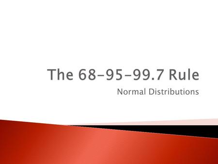 The 68-95-99.7 Rule Normal Distributions.