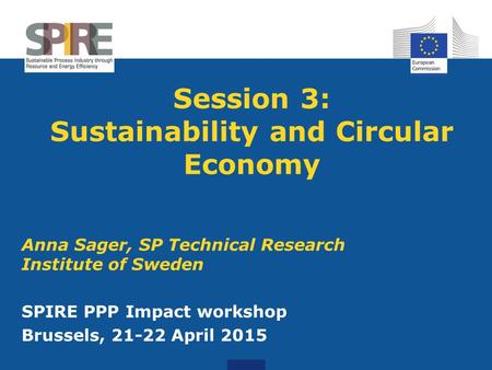 Session 3: Sustainability and Circular Economy