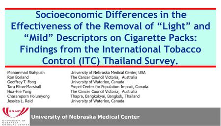 Socioeconomic Differences in the Effectiveness of the Removal of “Light” and “Mild” Descriptors on Cigarette Packs: Findings from the International Tobacco.
