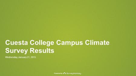 Powered by Cuesta College Campus Climate Survey Results Wednesday, January 21, 2015.