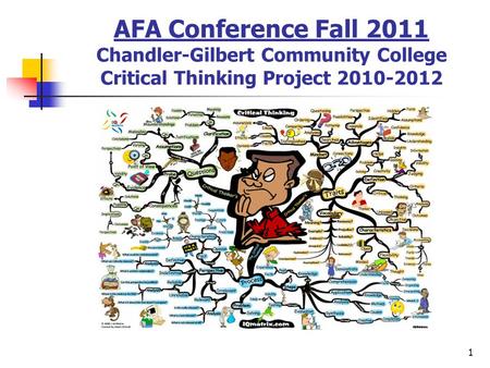 1 AFA Conference Fall 2011 Chandler-Gilbert Community College Critical Thinking Project 2010-2012.