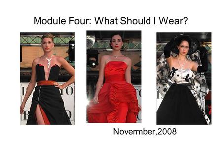 Module Four: What Should I Wear? Novermber,2008. UNIT 7 Describing Appearance and Clothing Step One: Warm Up 1 Step One: Work in pairs. Try to describe.