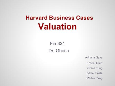 Harvard Business Cases Valuation