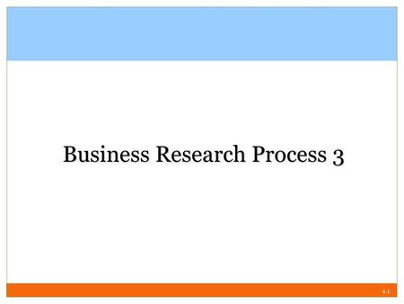 4-1 Business Research Process 3. 4-2 Data Collection Method Monitoring Communication.