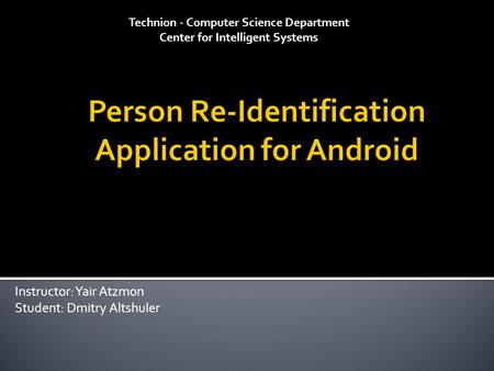 Person Re-Identification Application for Android