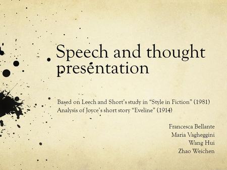 Speech and thought presentation
