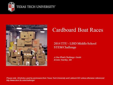 Cardboard Boat Races 2014 TTU - LISD Middle School STEM Challenge