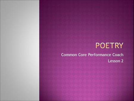 Common Core Performance Coach Lesson 2