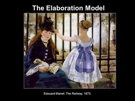 The Elaboration Model Edouard Manet: The Railway, 1873.