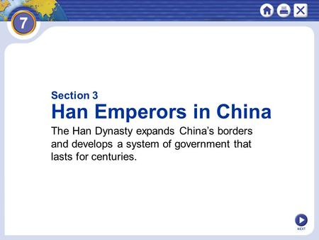 Han Emperors in China Section 3