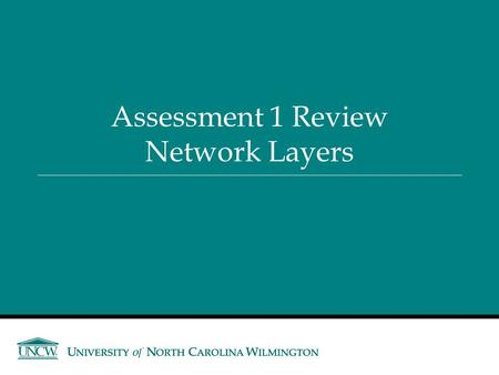 Assessment 1 Review Network Layers. Computer 1Computer 2 2.