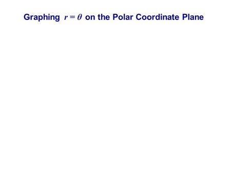Graphing r = θ on the Polar Coordinate Plane