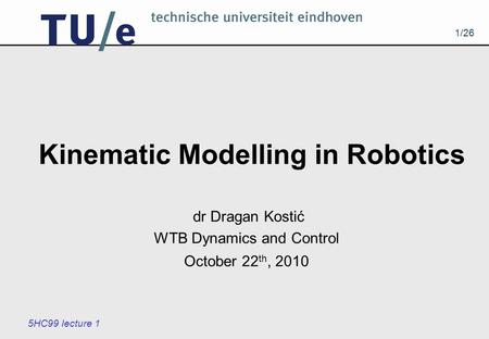 Kinematic Modelling in Robotics