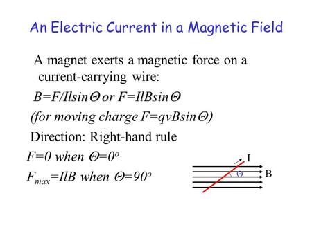 An Electric Current in a Magnetic Field