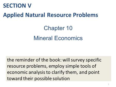 Applied Natural Resource Problems