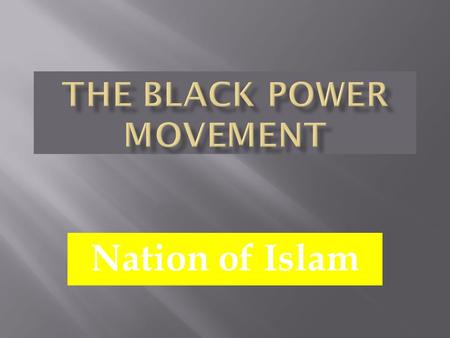 Nation of Islam. The religious organization that became the Nation of Islam (NOI) originated in Detroit in 1930 with the teaching of W.D. Fard, also known.