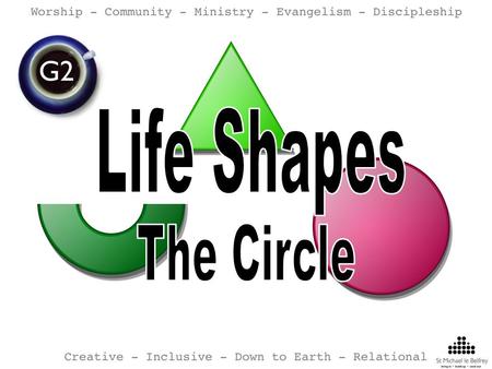 Lifeshapes – Learning from Jesus A semicircle of rest and work A triangle of relationships A circle of repentance and faith.