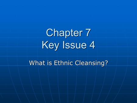 What is Ethnic Cleansing?