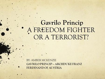 Gavrilo Princip A FREEDOM FIGHTER OR A TERRORIST?