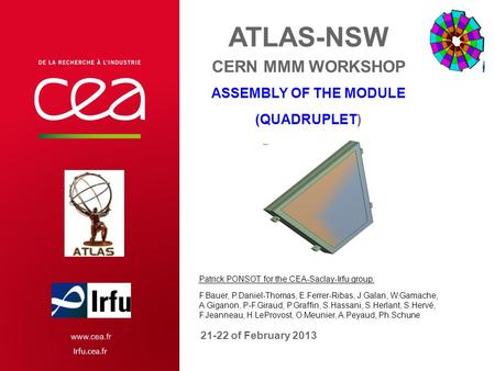 ATLAS-NSW CERN MMM workshop assembly of the module (quadruplet)