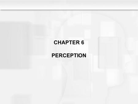 CHAPTER 6 PERCEPTION. Learning Objectives What are the views of constructivists and nativists on the nature/nurture issue as it relates to sensation and.