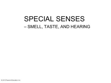 SMELL, TASTE, AND HEARING