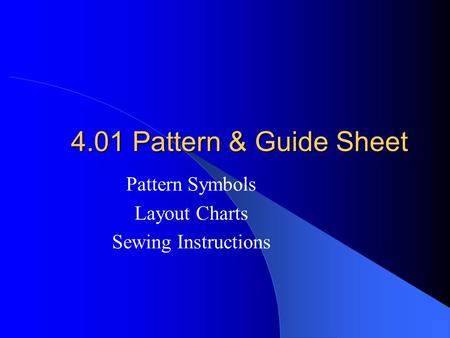 Pattern Symbols Layout Charts Sewing Instructions