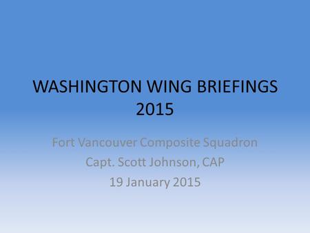 WASHINGTON WING BRIEFINGS 2015