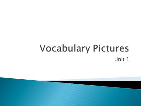 Vocabulary Pictures Unit 1.