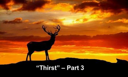 “Thirst” – Part 3. neither thirst any more REVELATION 7:16 They shall hunger no more, neither thirst any more; neither shall the sun light on them, nor.