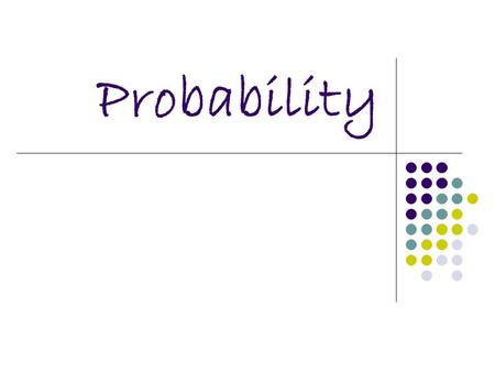 Probability. Vocabulary Probability describes how likely it is that some event will happen.