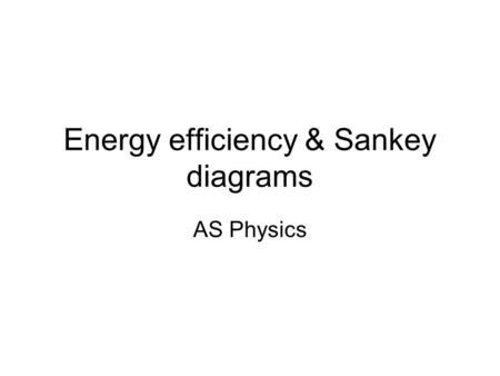 Energy efficiency & Sankey diagrams