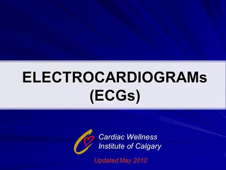 ELECTROCARDIOGRAMs (ECGs)