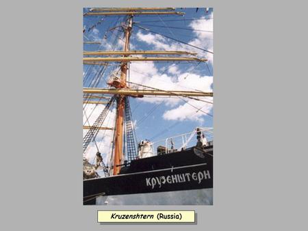 Kruzenshtern (Russia). Stern of HMS Rose (U.S.A.)