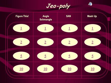 1 2 5 10 Jeo-poly Figure This!Angle Schmangle SANMash Up 1 2 5 10 1 2 5 1 2 5.