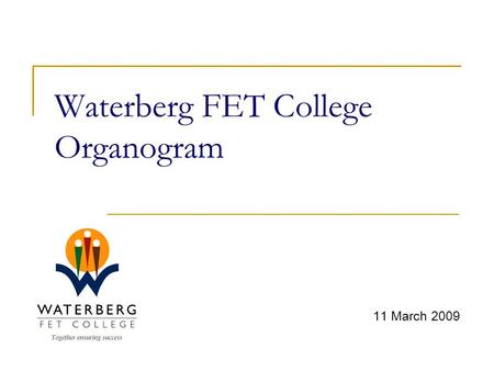 Waterberg FET College Organogram