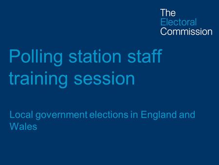 Polling station staff training session