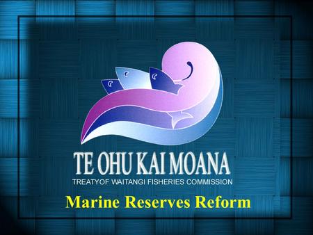 Marine Reserves Reform. Presentation Overview 1.Main Changes in the Bill 2.Fisheries Management Implications 3.Treaty Implications 4.Key Points - Solutions.