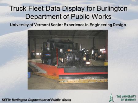 Truck Fleet Data Display for Burlington Department of Public Works