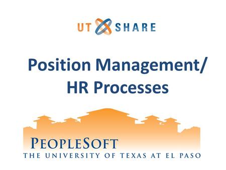 Position Management/ HR Processes